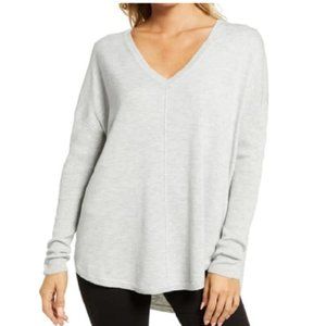 NWT Chelsea28 Everyday V-Neck Sweater Grey Heather Sx X-Small